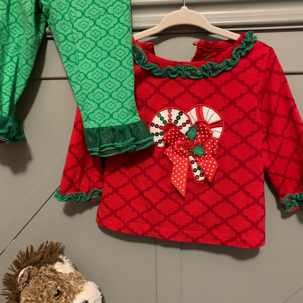 Candy cane baby girl outfit